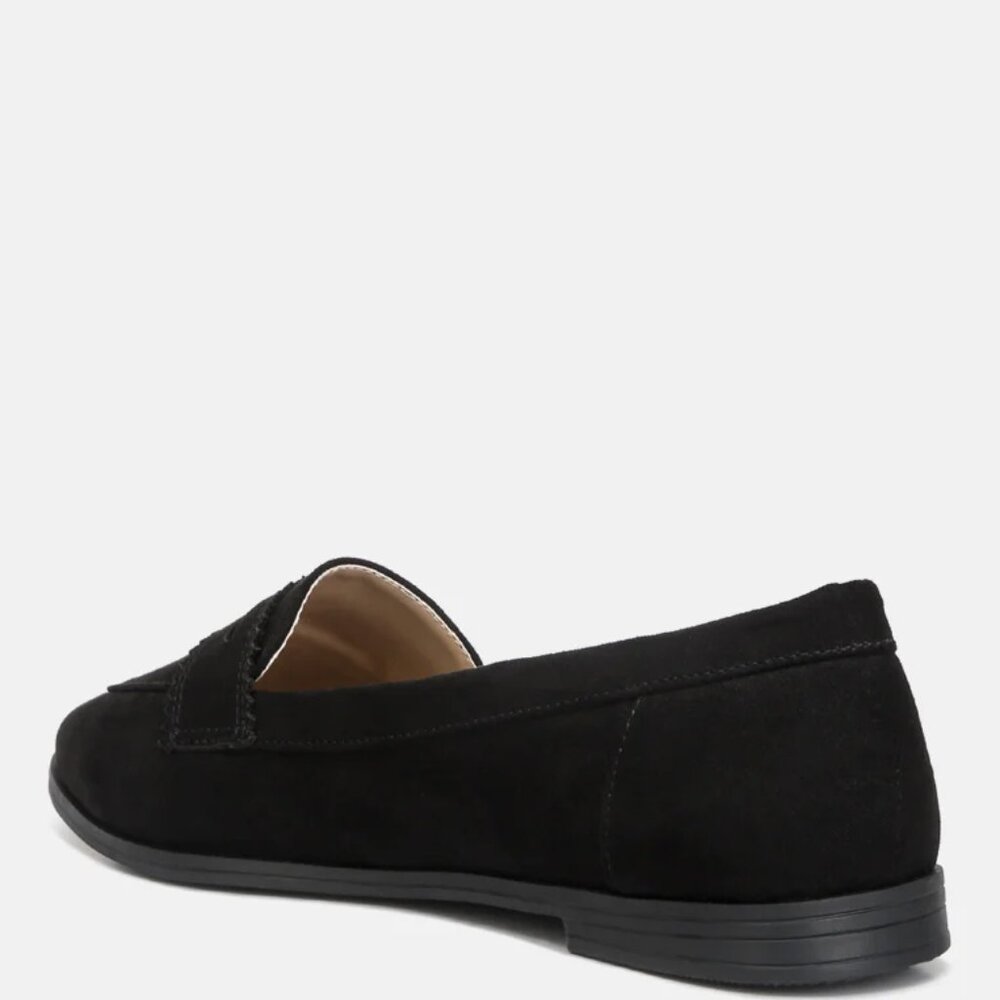 London Rag Black Pippa Suede Flat Loafers/NIB/9 - Picture 3 of 11